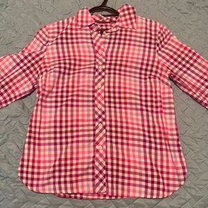 Pink Plaid Collared Shirt